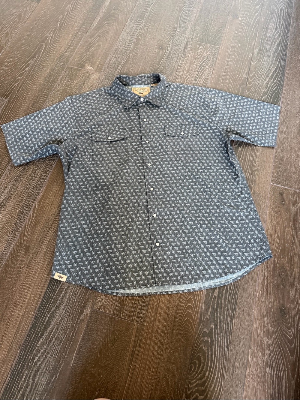 Men's Casual Short-Sleeve Button-Down Shirt - Blue Pattern by Reyn Spooner